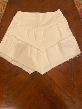 Pink Lily White Tiered Chevron Hem Skort